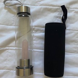 Rose quartz infused water bottle